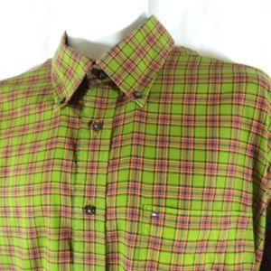 Tommy Hilfiger Mens Plaid Dress Shirt Box Logo